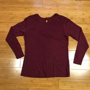 Natural Uniforms Women's Under Scrub Tee Crew Neck Long Sleeve Burgundy XL